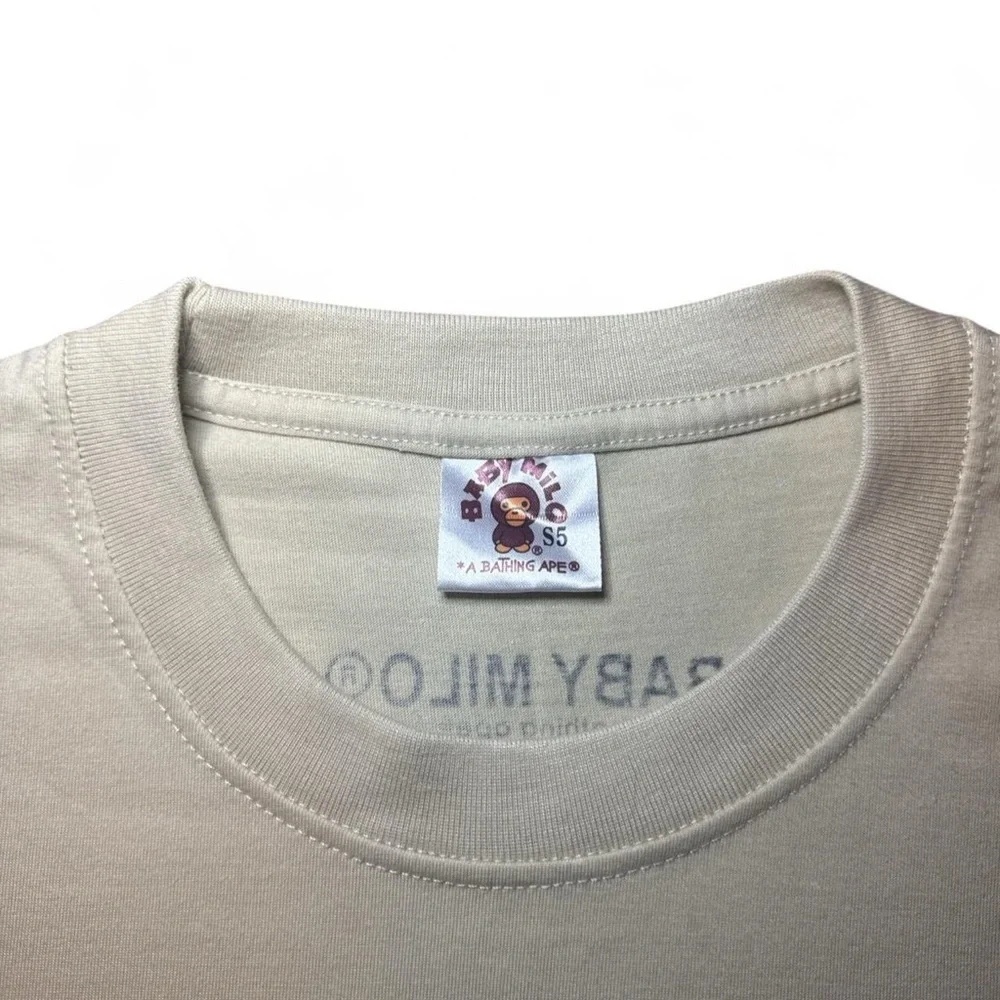 NEW BAPE x Baby Milo VTG 2000s RARE Cream Baby Milo Graphic T-Shirt — S5/SMALL - Picture 2 of 6
